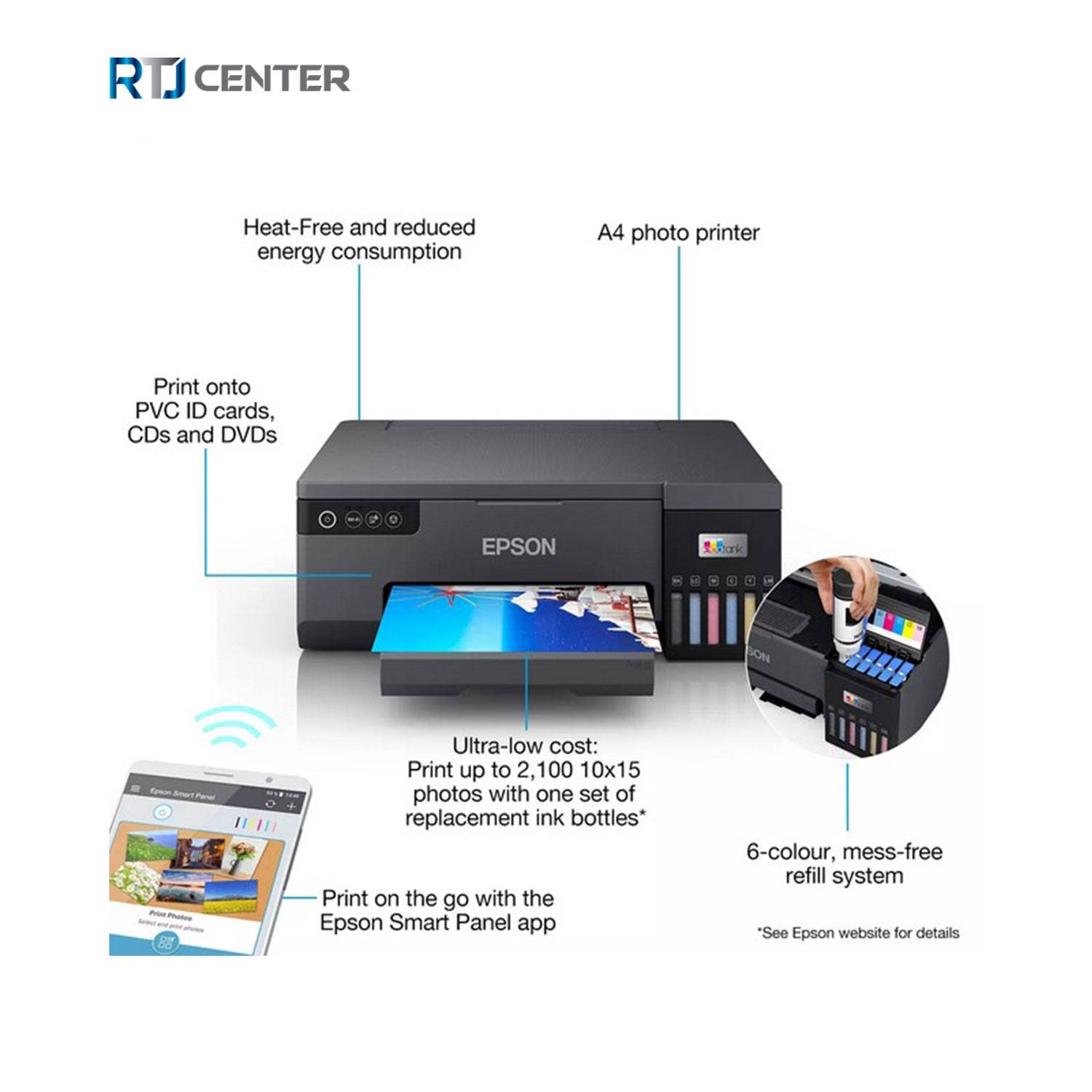 مشخصات پرینتر جوهرافشان اپسون EcoTank L8050