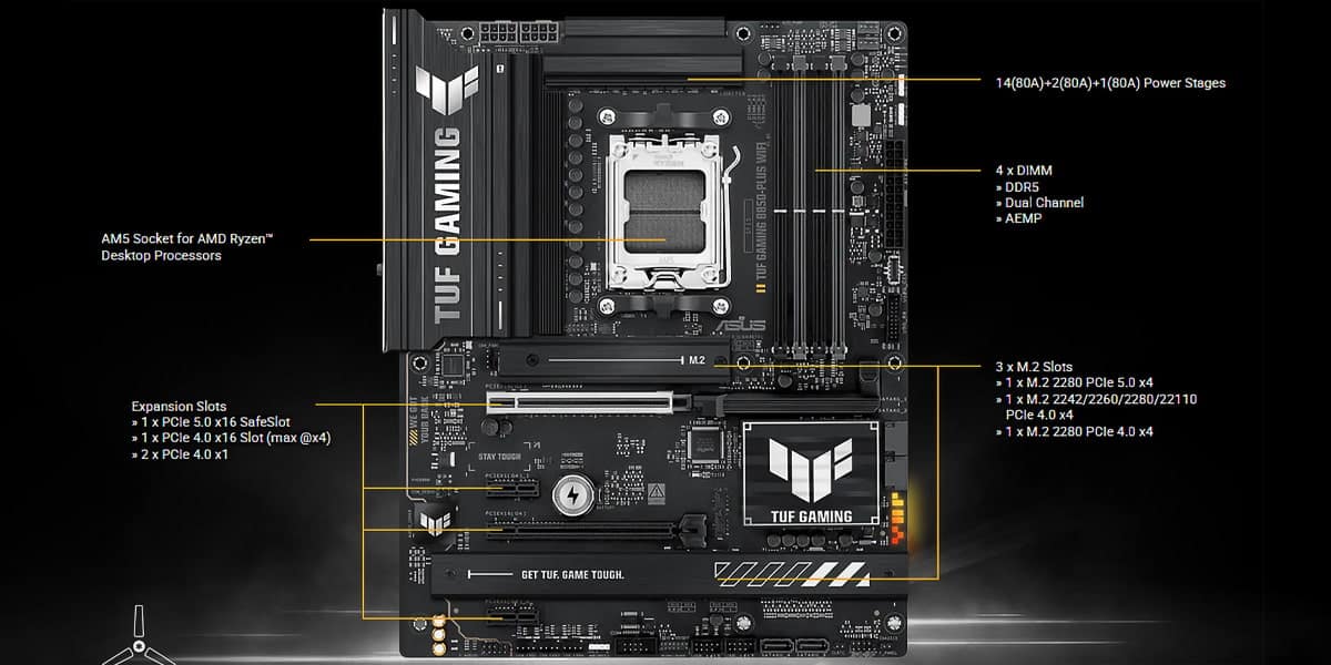 مشخصات مادربرد ایسوس TUF GAMING B850-PLUS WIFI