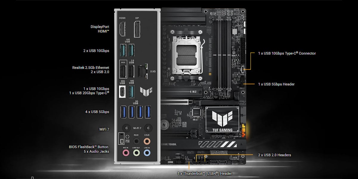 بررسی مادربرد ایسوس TUF GAMING B850-PLUS WIFI
