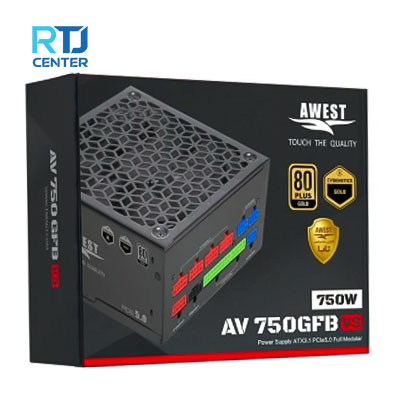 منبع تغذیه کامپیوتر اوست مدل AV750 GFB V3 80 Plus Gold توان 750 وات